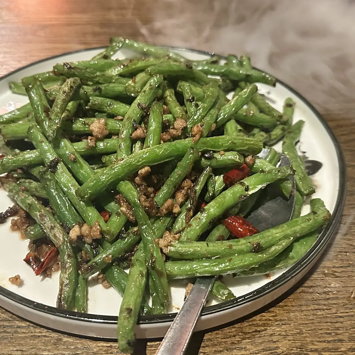 干煸四季豆Stir-Fried String Beans with Minced Meat Vegan Option